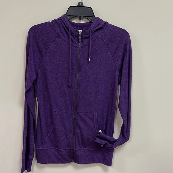 Everlast Sweaters Womens Marled Hoodie Purple Cotton Blend